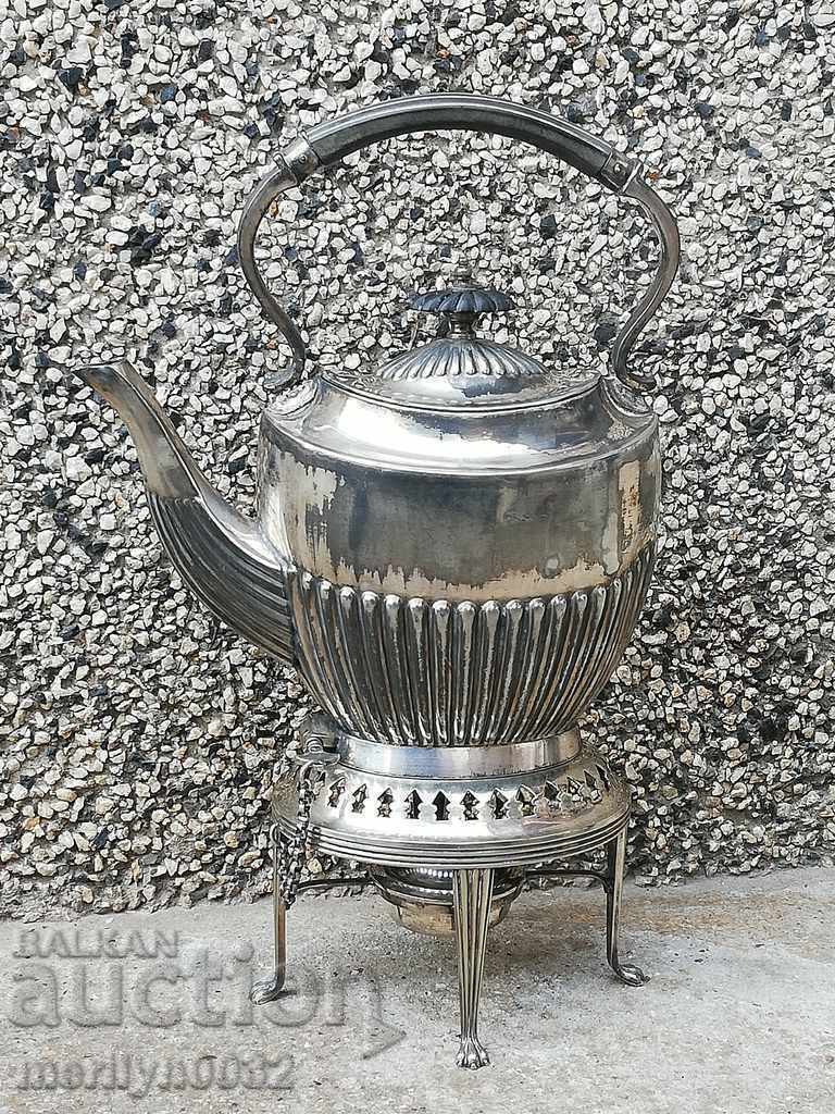 Silver Plated Victorian Teapot Alcohol - 6 Silver Plated Victorian Teapot Alcohol - 6