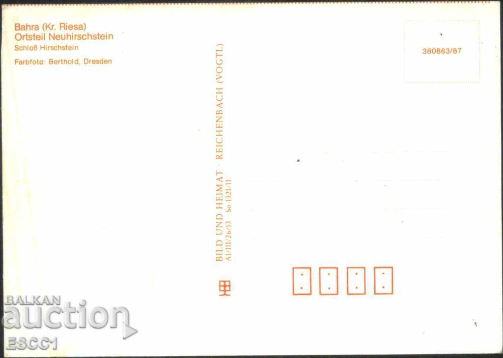 Postcard Bahra Castle Hirshstein Elbe Ship Germany with price 2.00 BGN | € 1.02