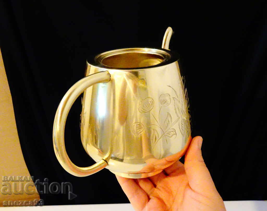 Teapot, jug, British India, bronze, marking. - 6