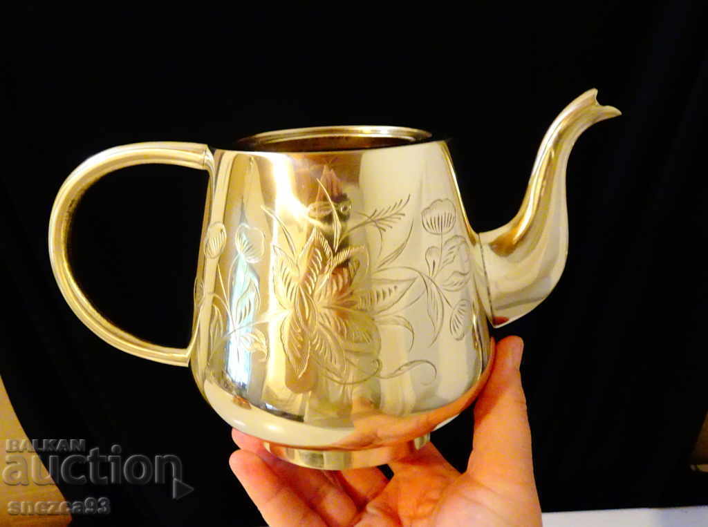 Teapot, jug, British India, bronze, marking. - 7