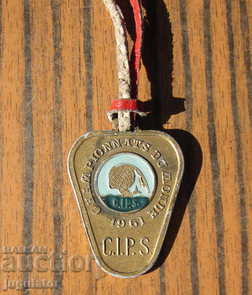 Auction old German fishing fishing medal world 1961 Auction old German fishing fishing medal world 1961