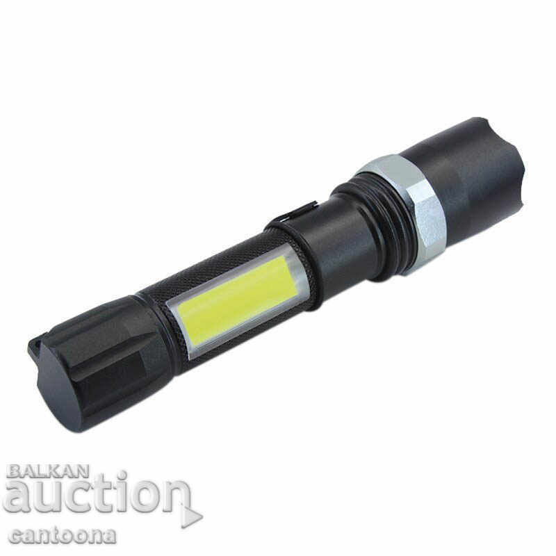 2 in 1 flashlight and lamp POLICE with ZOOM and USB charging