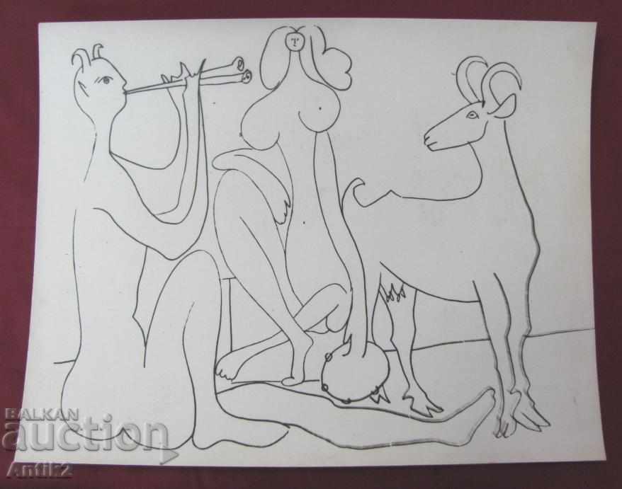 60 Old Picasso Reproductions on cardboard 3 pieces with price 135.00 BGN | € 69.02