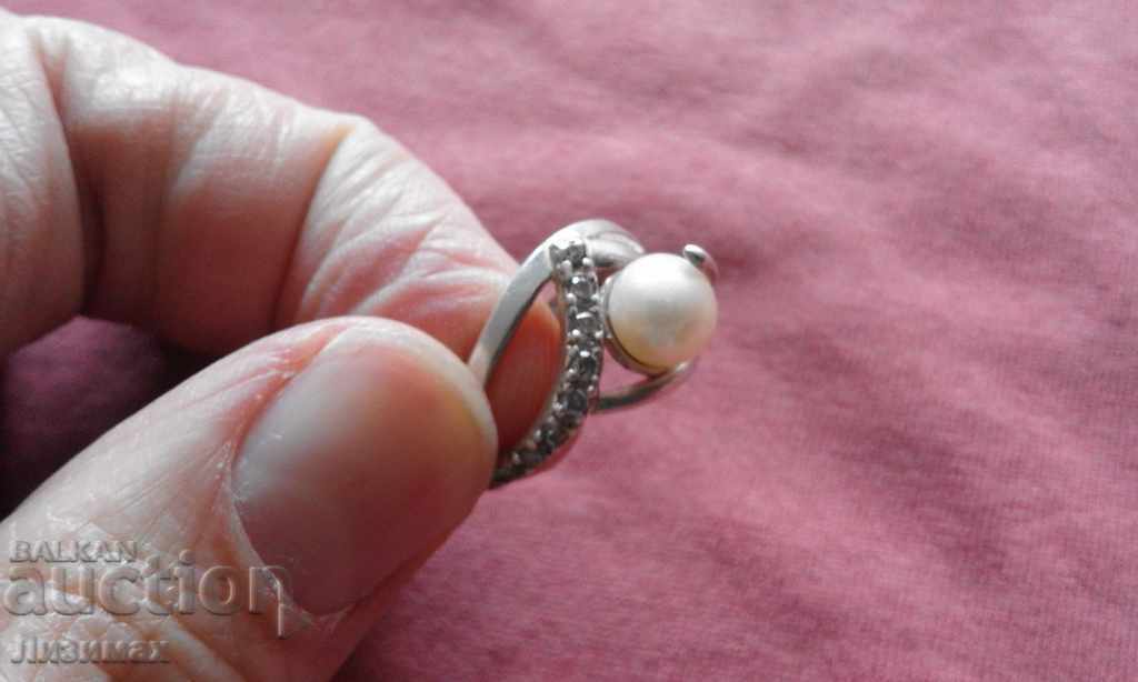 silver lady's pearl ring - delicate, exquisite workmanship! K. - 5 silver lady's pearl ring - delicate, exquisite workmanship! K. - 5