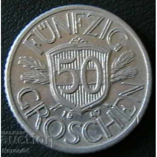 50 groschen 1947, Austria 50 groschen 1947, Austria