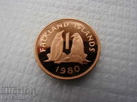 RS (10) Insulele Falkland 1 Penny 1980 PROOF UNC Rar