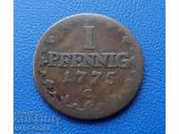 RS (10) Saxony 1 Pfennig 1775