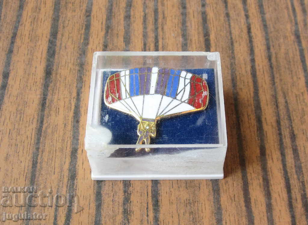 vechi parașuta militară franceză parașută insigne parașută în cutie - 5