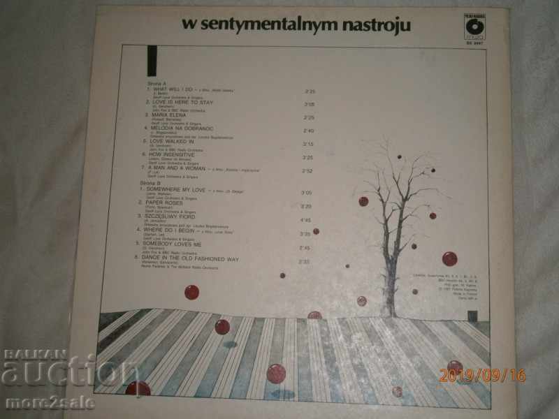 SENTIMENTAL MESSAGE - Big plate - MUZA SX 2447 with price 8.00 BGN | € 4.09