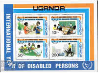 1981. Uganda. Anul internațional al persoanelor cu handicap. Block.