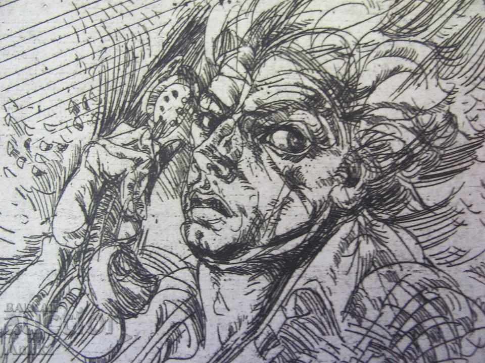 30's Original Painting Pen-Lithograph - 6 30's Original Painting Pen-Lithograph - 6