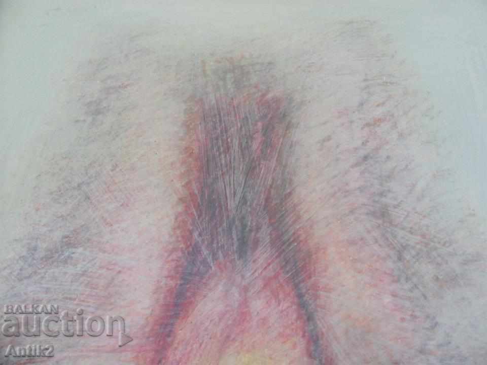 Delivery of 70's Original painting oil mixed media on cardboard