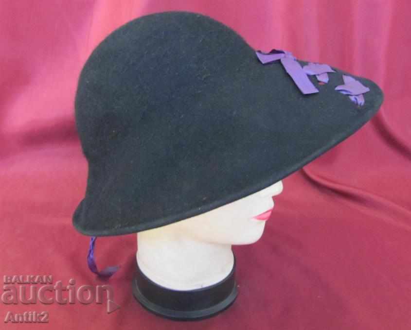 30s Lady's Hat Black Felt with price 70.00 BGN | € 35.79