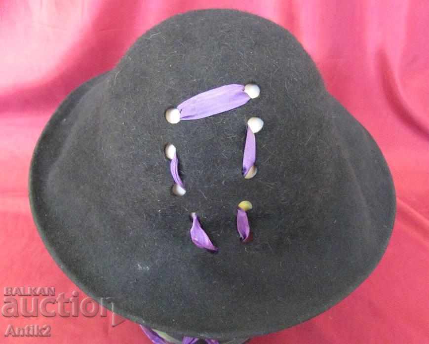 30s Lady's Hat Black Felt - 5