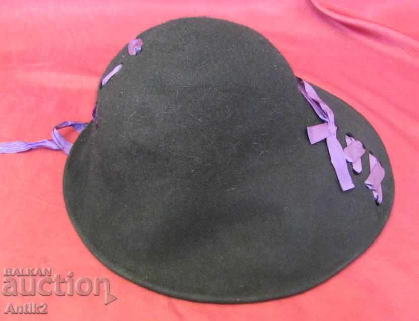 30s Lady's Hat Black Felt - 6