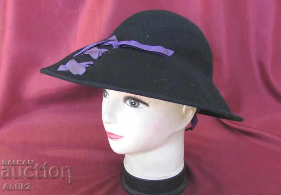 30's Hat's Lady Hat Black Felt