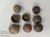 LOT 7 military buttons from Turkish, Russian and Bulgarian Unif.
