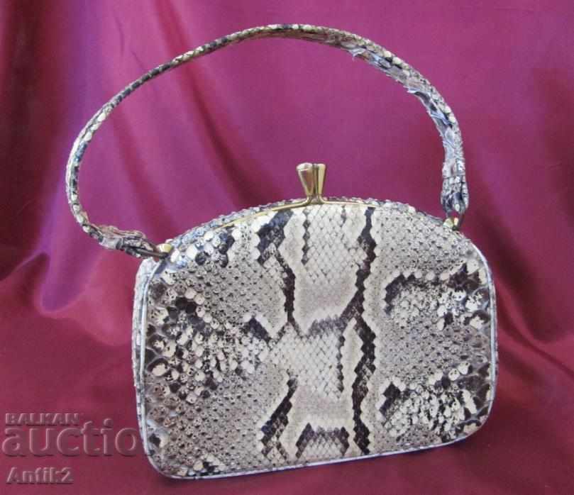 30s Art Deco Handbag Snake Leather