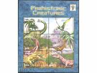 Чисти марки в малък лист Фауна Динозаври 2001 от Гвиана