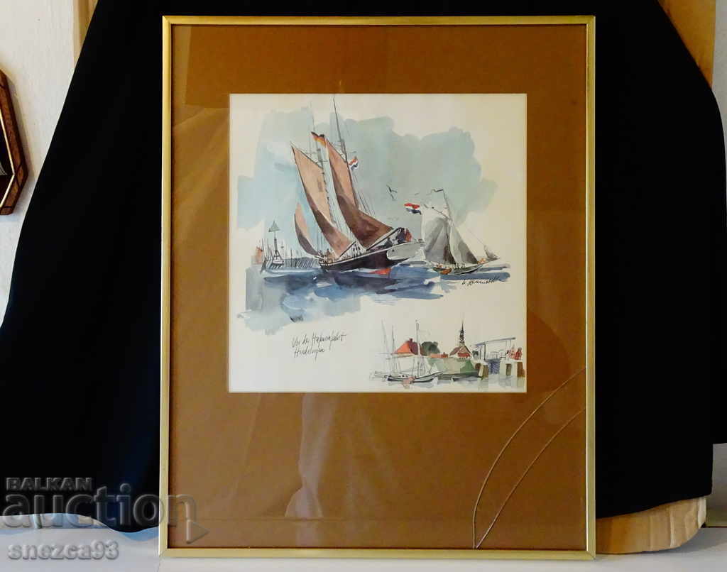 Картина кораби скандинавски художник.