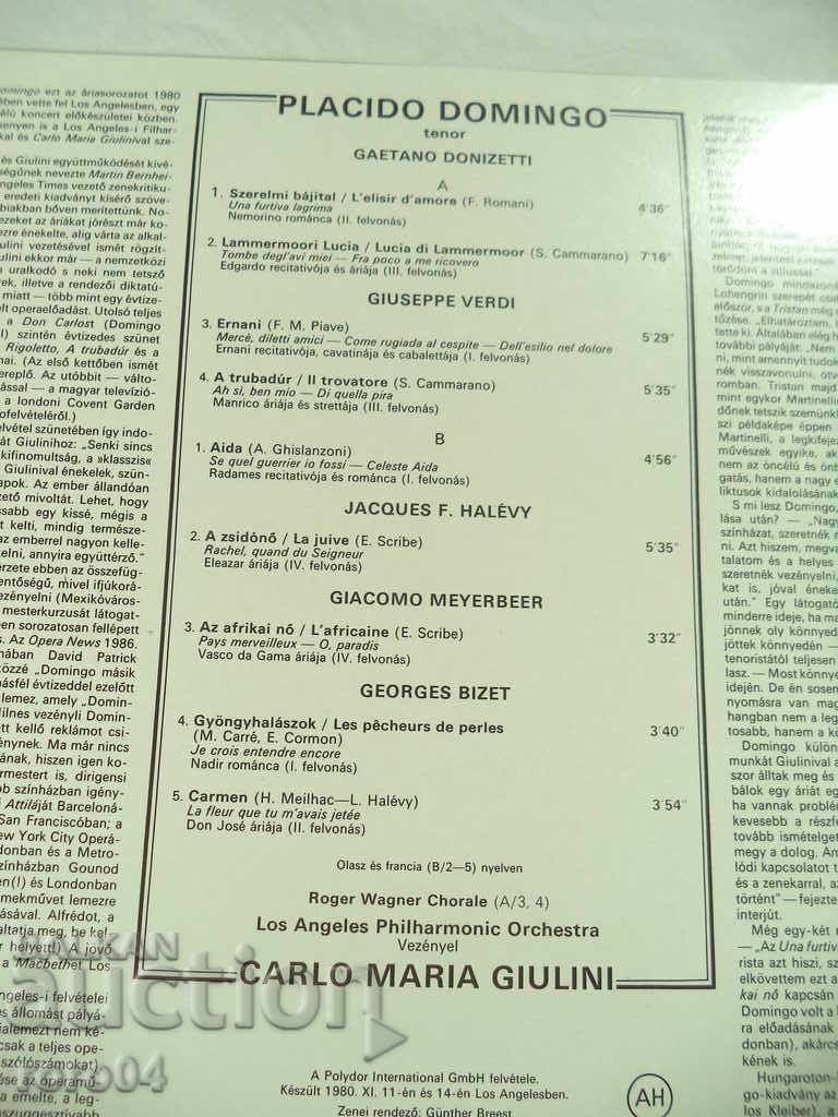 Delivery of PLACIDO DOMINGO - CARLO MARIA GIULIANI Delivery of PLACIDO DOMINGO - CARLO MARIA GIULIANI