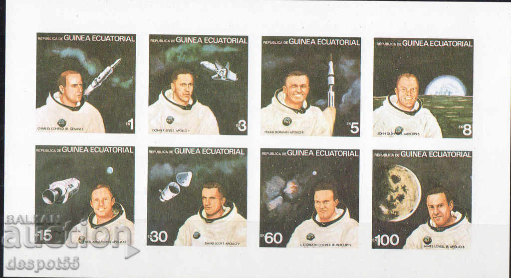 1978. Eq. Guinea. American astronauts. Block.