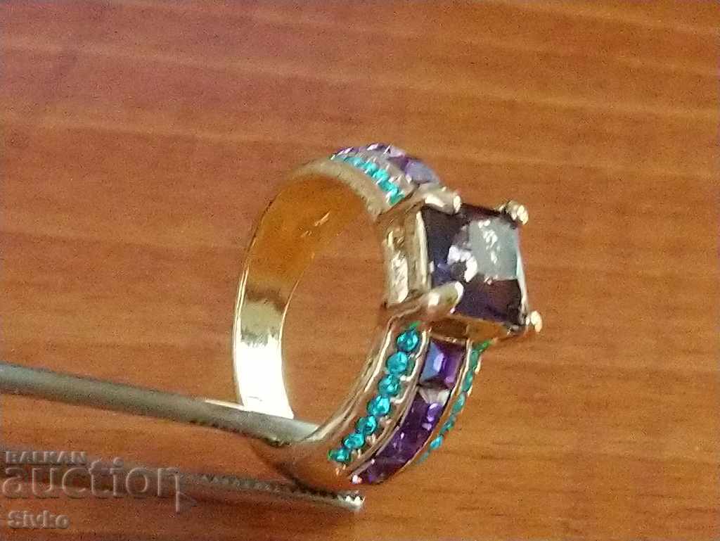 Amethyst and Topaz Ring, Gold Plated with price 15.99 BGN | € 8.18