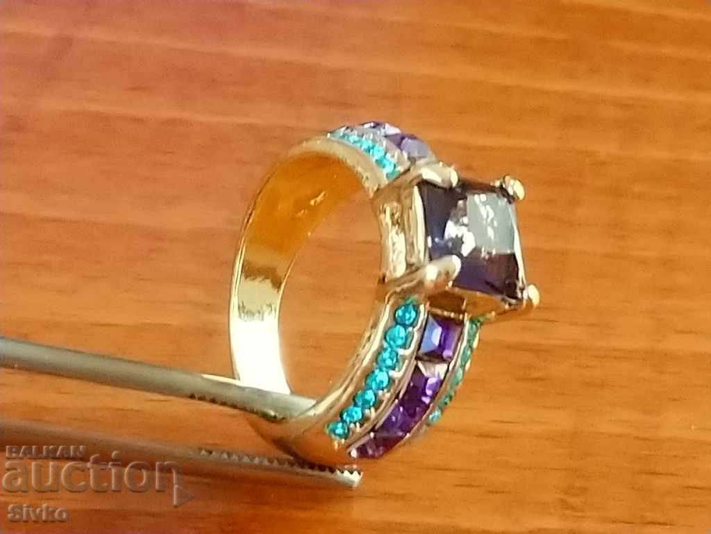 Delivery of Amethyst and Topaz Ring, Gold Plated