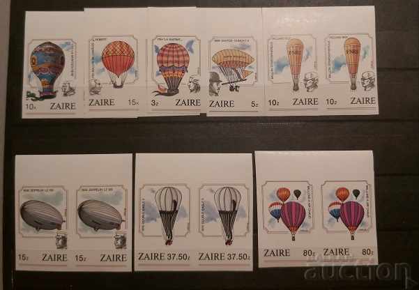 Zaire 1984 Transport / Balloons x 2 MNH