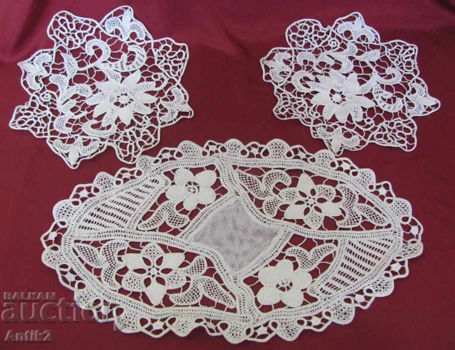 19th Century 3 Pieces Hand Knitted Box, Tablecloth with price 120.00 BGN | € 61.36 19th Century 3 Pieces Hand Knitted Box, Tablecloth with price 120.00 BGN | € 61.36