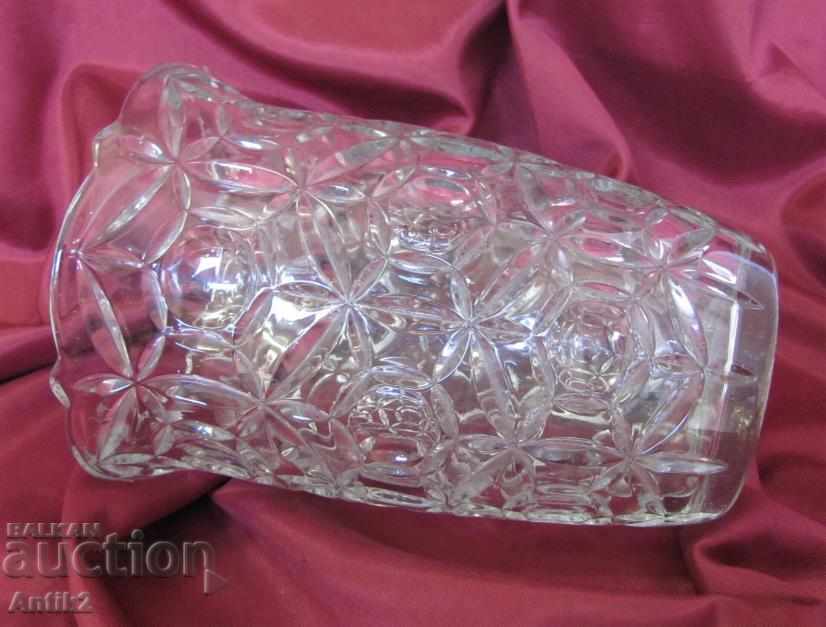 Auction  Old Art Deco Crystal Vase handmade