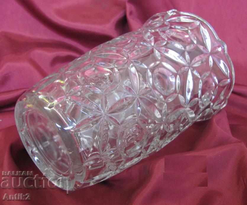 Old Art Deco Crystal Vase handmade - 7