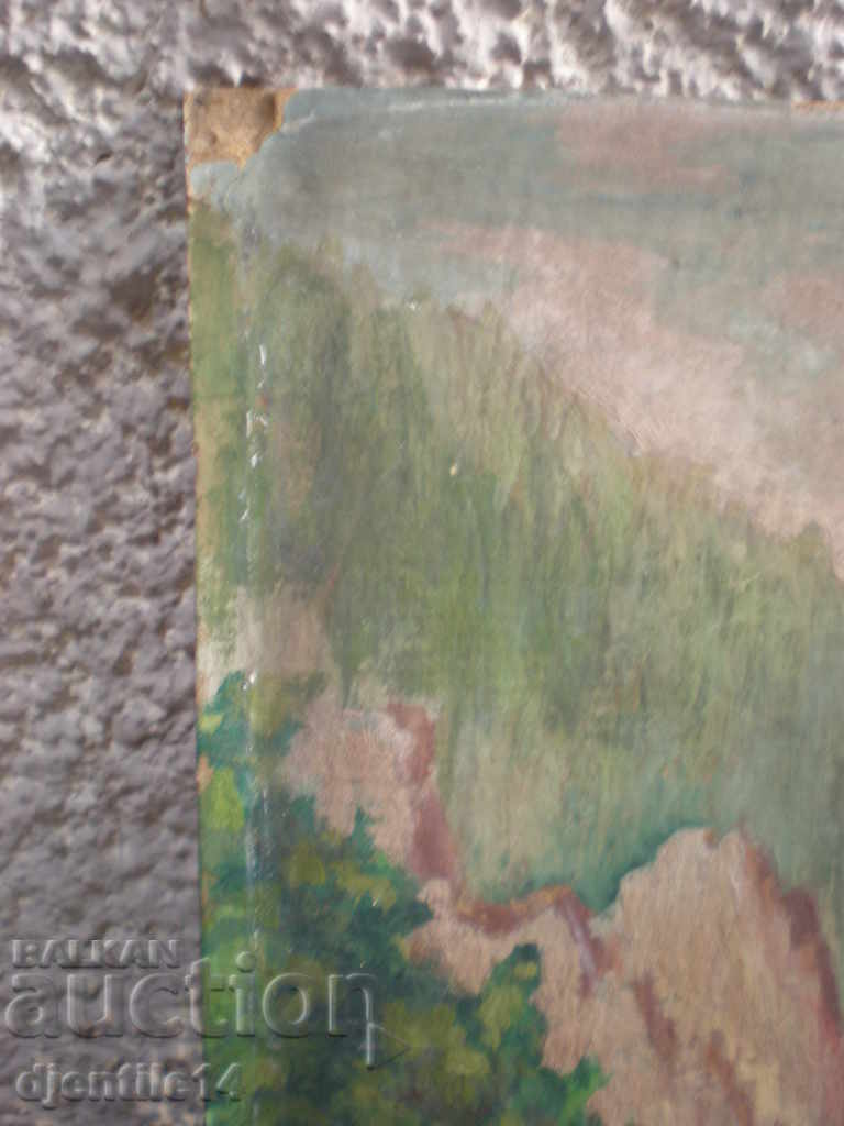 Auction drawing oil on cardboard K.P. Auction drawing oil on cardboard K.P.