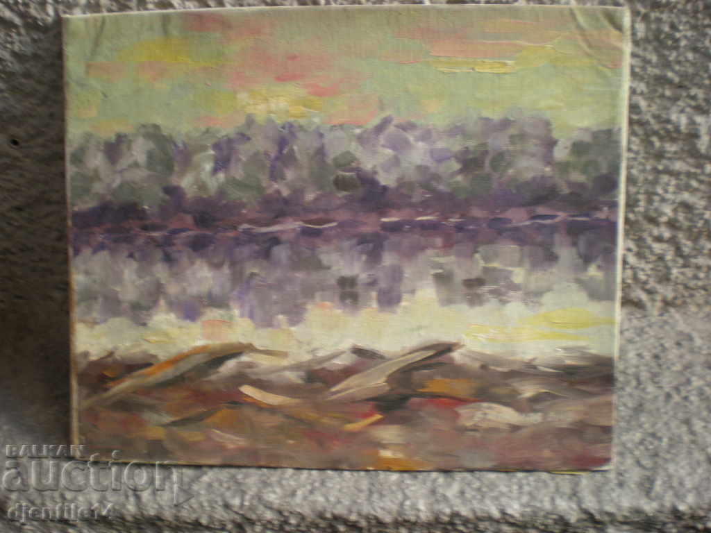 drawing oil canvas on cardboard