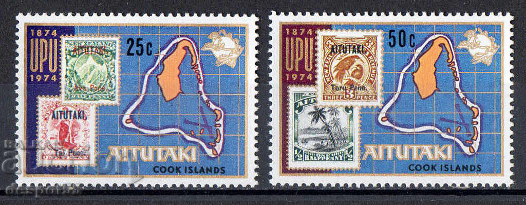 1974. Aitutaki. 100 χρόνια της UPU.