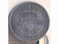 Южна Африка 2 1/2 шилинга 1937 година, сребро 800, 14 гр.