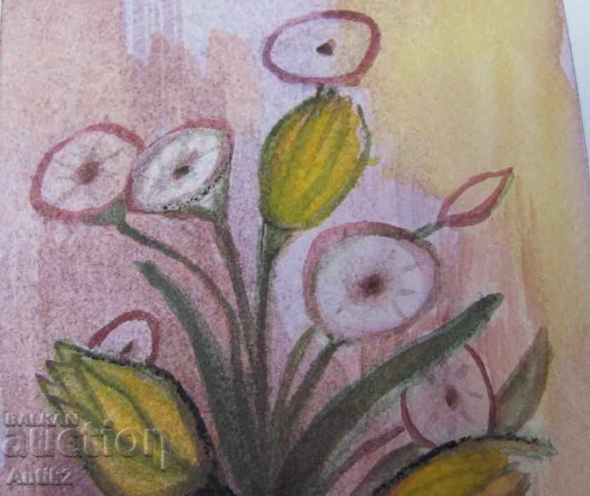 Old Original Watercolor Painting by T. Radkova - 5 Old Original Watercolor Painting by T. Radkova - 5