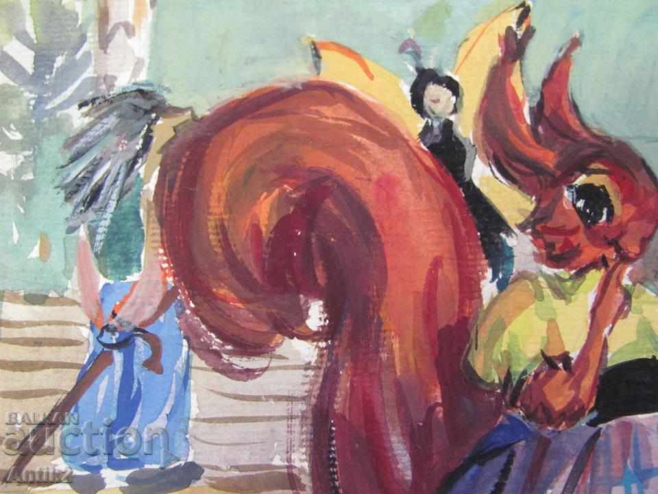 Star Original Watercolor by artist Vadim Lazarkevich with price 650.00 BGN | € 332.34