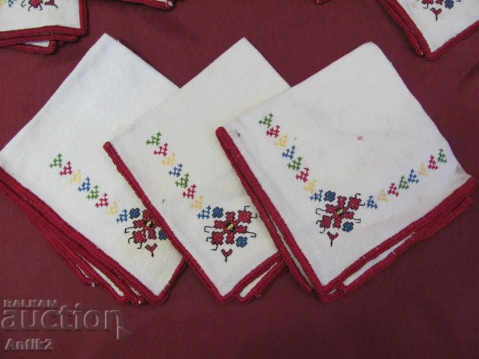 Auction 19th century Hand sewn Napkins 7 pieces Auction 19th century Hand sewn Napkins 7 pieces