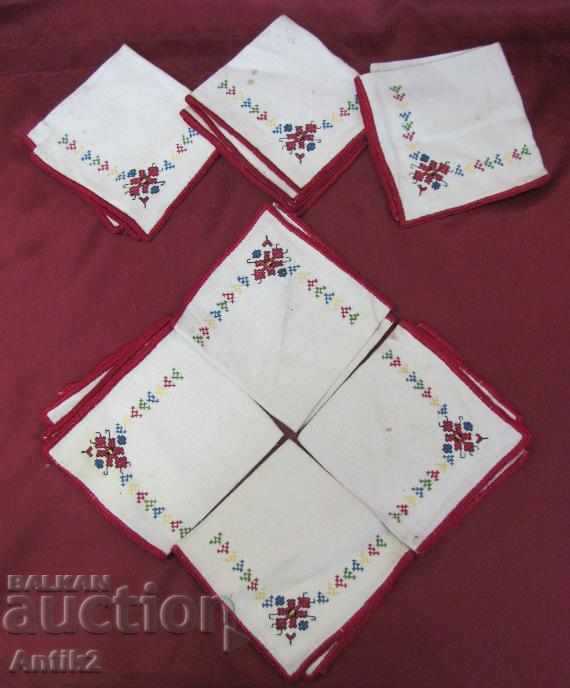 19th century Hand sewn Napkins 7 pieces