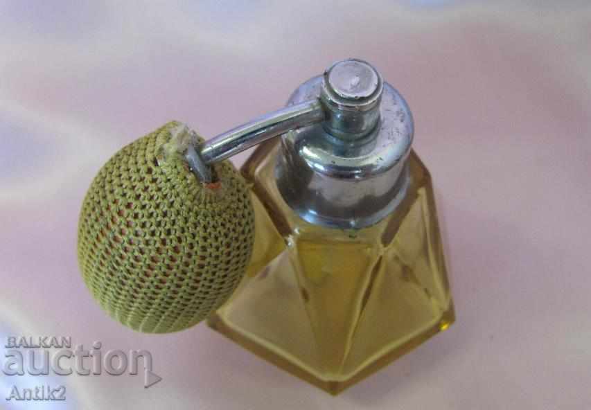Old Crystal Bottle for perfume Czechoslovakia - 5
