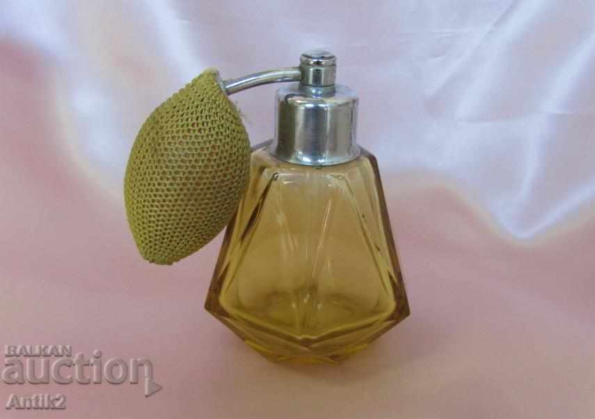 Old Crystal Bottle for perfume Czechoslovakia