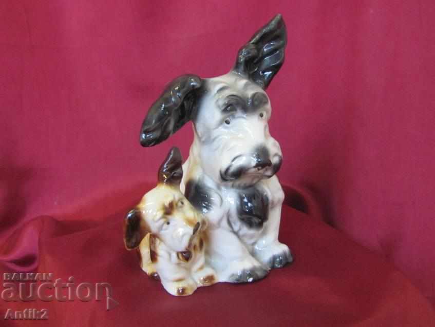 Old Porcelain Figure - Dogs