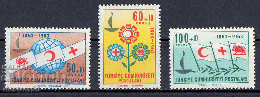 1963. Turkey. 100 yr Red Cross.