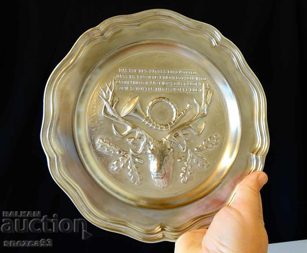 Clay plate, panel Head of a Deer, hunting horn Clay plate, panel Head of a Deer, hunting horn