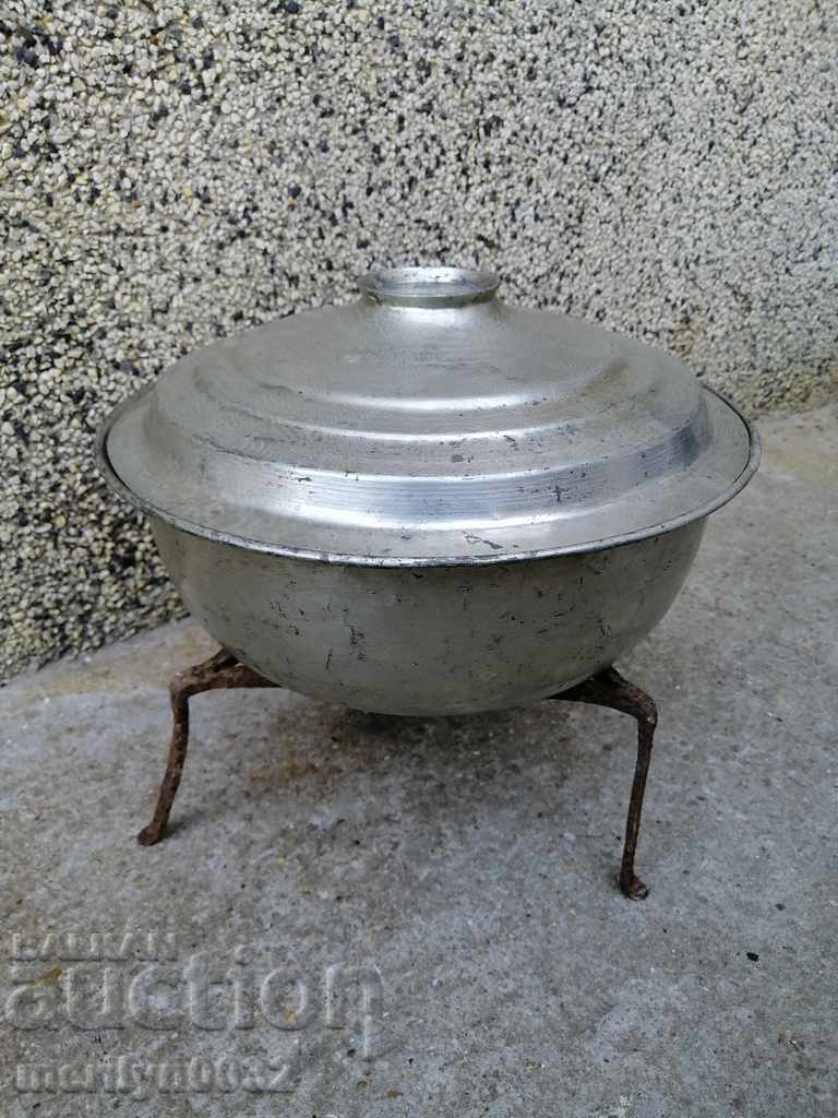 Licitație Vas de cupru cu capac de cazan din cupru de cupru Licitație Vas de cupru cu capac de cazan din cupru de cupru