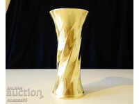 German brass napkin holder, vase.