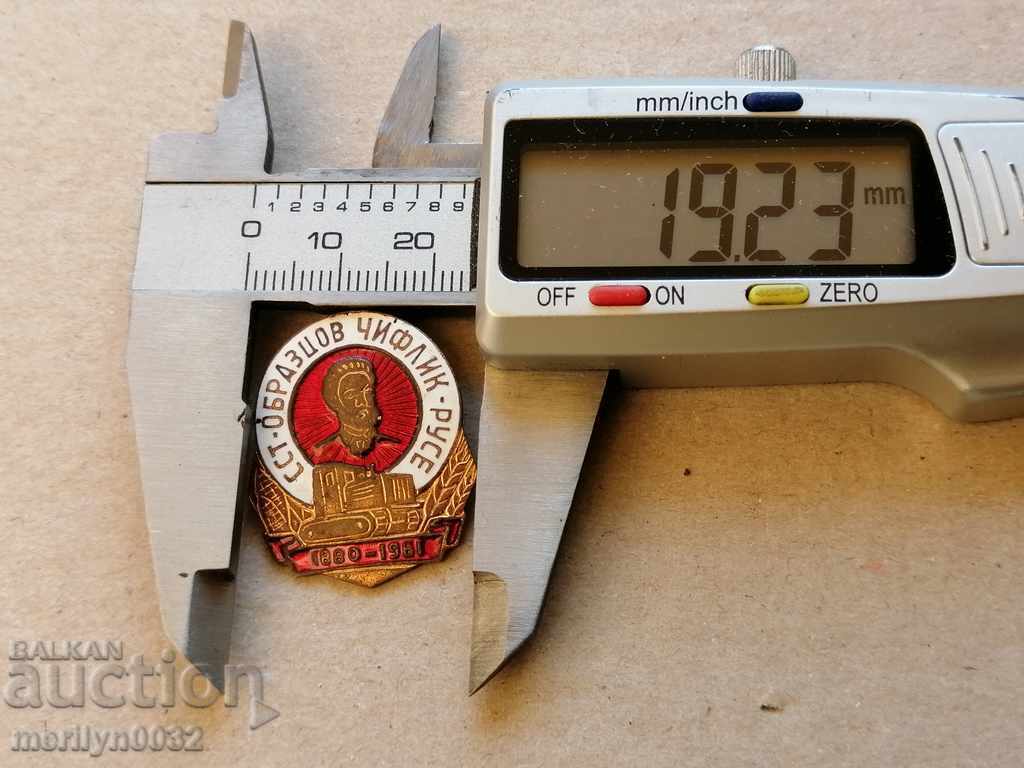 Auction Breast badge SST Obraztsov Chiflik enamel medal badge insignia Auction Breast badge SST Obraztsov Chiflik enamel medal badge insignia