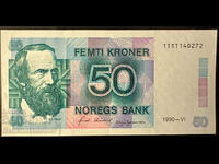 Norway 50 Kroner 1990 Pick 42e Ref 0272