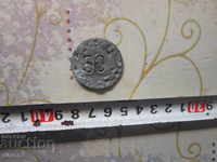 Old German Lead Badge Coin Seal Sign
